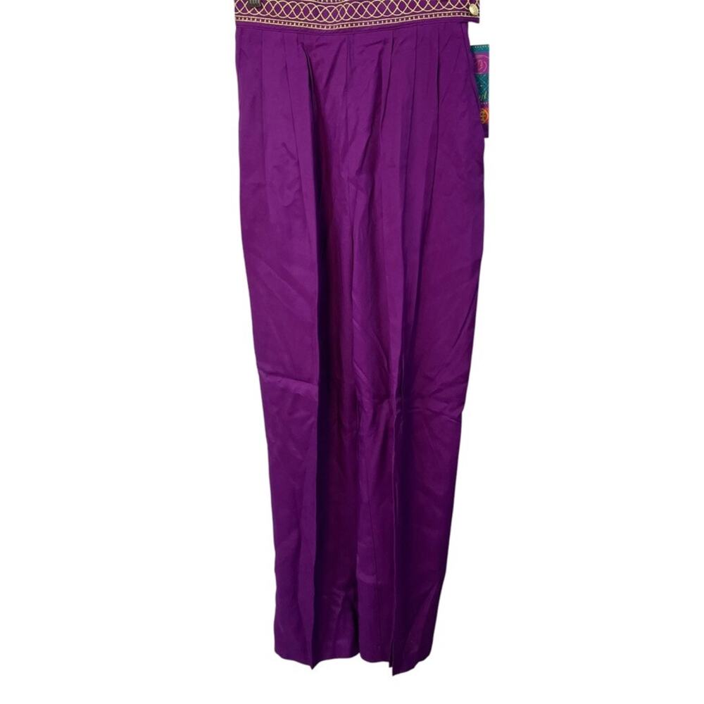 Vintage 80's SK & Company High-rise Rayon‎ Flowy Pants Womens 6 Purple New Boho